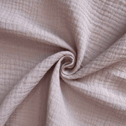 Ткань Муслин Жатый, цвет Пыльно-Розовый (на отрез)  в Новоалтайске