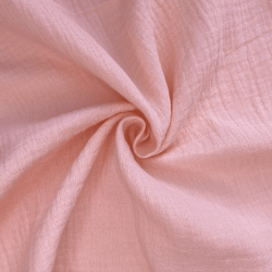 Ткань Муслин Жатый, цвет Нежно-Розовый (на отрез)  в Новоалтайске