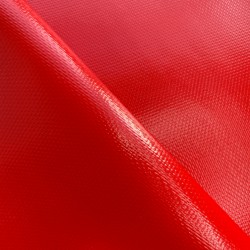 Ткань ПВХ 600 гр/м2 плотная, Красный (Ширина 150см), на отрез  в Новоалтайске