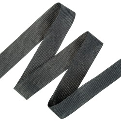Окантовочная лента-бейка, цвет Чёрный 22мм (на отрез)  в Новоалтайске