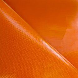 Ткань ПВХ 450 гр/м2, Оранжевый (Ширина 160см), на отрез  в Новоалтайске