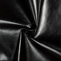 Ткань Дерматин (Кожзам) для мебели, цвет Черный (на отрез)  в Новоалтайске