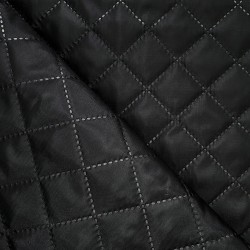 Стеганая подкладочная ткань с синтепоном (100гр/м2), цвет Черный (на отрез)  в Новоалтайске