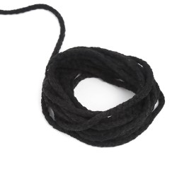 Шнур для одежды тип 2, цвет Чёрный (плетено-вязаный/полиэфир)  в Новоалтайске