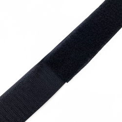 Контактная лента 40мм (38мм) цвет Черный (велькро-липучка, на отрез)  в Новоалтайске